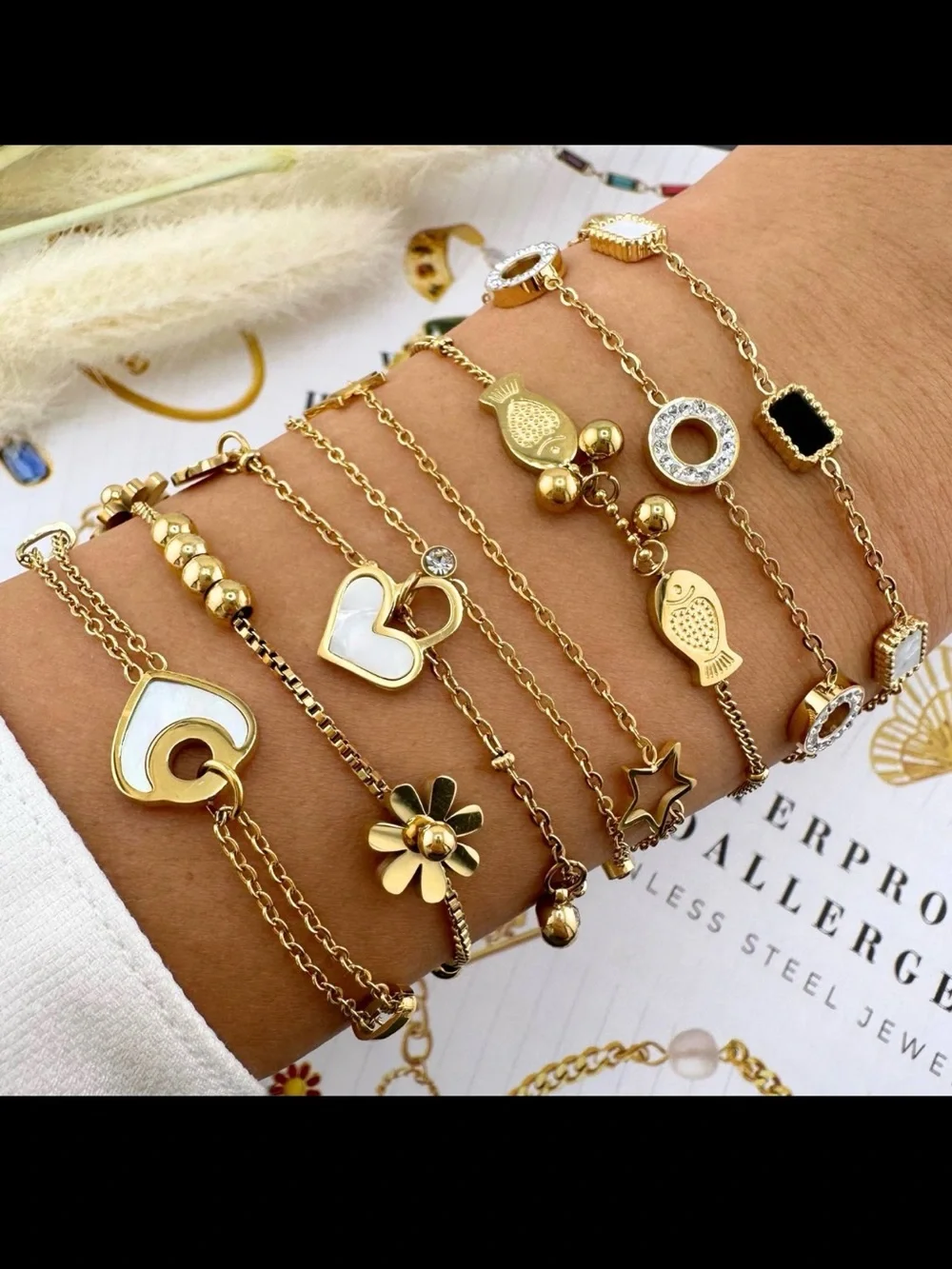 18K Gold Plated Golden Hearts Bracelet